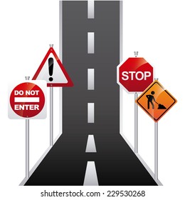 road signal graphic design , vector illustration