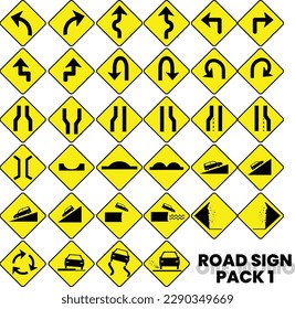 Road Signal Pack 1, Arrow, Driving signal, Ride Signal, Attention and Direction