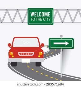 Road signals over white background, vector illustration.