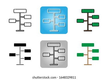 road signboard or signpost with pins icon set isolated on white background for web design 