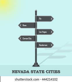 Road signpost template for USA towns and cities - Nevada state svg