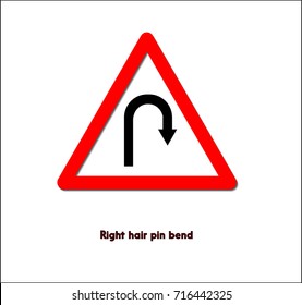 Road Sign,right Hair Pin Bend