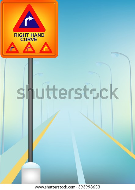 Road Signright Hand Curve Road Signall Stock Vector Royalty Free road-signright-hand-curve-road-signall-stock-vector-royalty-free