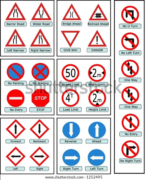 Road Signs Stock Vector (Royalty Free) 1252495 | Shutterstock