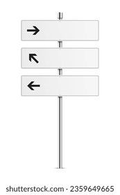 Carretera y señales con flechas. Ilustración del vector