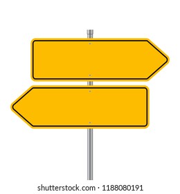 Road signs blank icon. Vector plate road signs template for direction