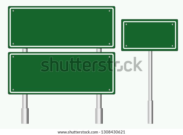 Road Signs Blank Icons Vector Green Stock Vector (Royalty Free ...