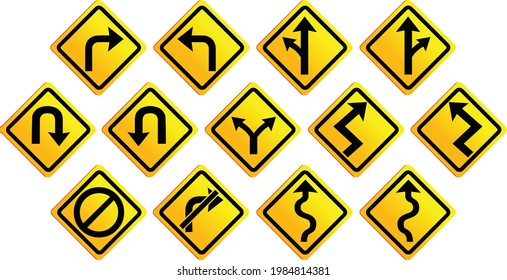 Road Signs Chart Traffic Signal Vector Stock Vector (Royalty Free ...