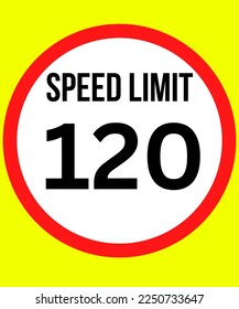 Road signs collection. Traffic control sign. Speed limit. Vector illustration. These signs are typically bright yellow and feature a large number indicating the speed limit in miles per hour 