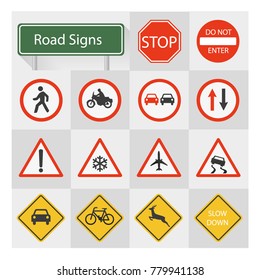 Road signs collection Vector