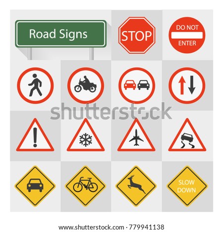 Road signs collection Vector