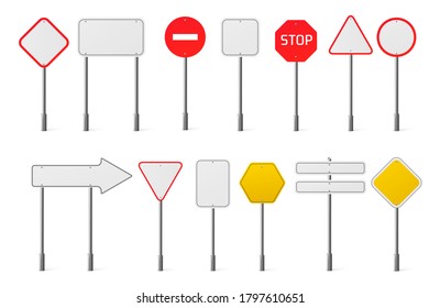 Road Signs Collection Vector Realistic Set Stock Vector (Royalty Free ...