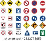 Road signs of different types