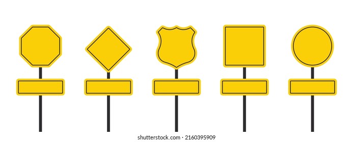 Road signs. Road direction signboards. Traffic control signs. Vector images