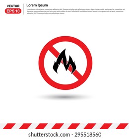 Road signs. Do Not Fire warning sign - Red prohibited Traffic sign icon