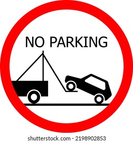 Road signs. Do not park vehicles. Round sign. Vector image.