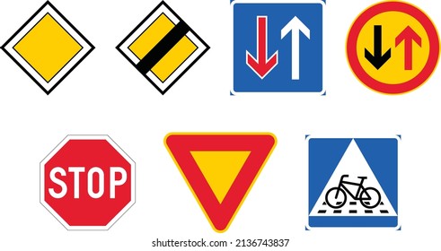 Road Signs Finland Priority Signs Stock Vector (Royalty Free ...