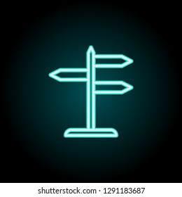 road signs icon. Elements of Navigation in neon style icons. Simple icon for websites, web design, mobile app, info graphics
