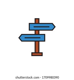 señales de carretera icono ilustración vectorial plana 