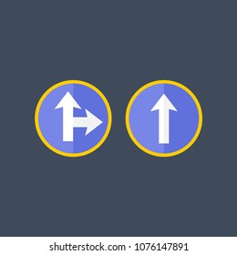Road signs icons set