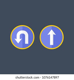 Road signs icons set