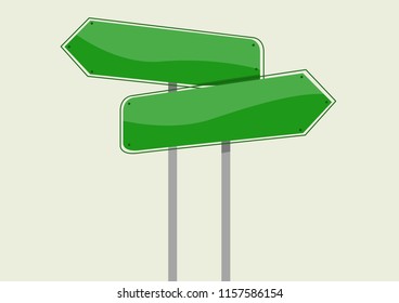 Road signs illustration, green colour sreet sign