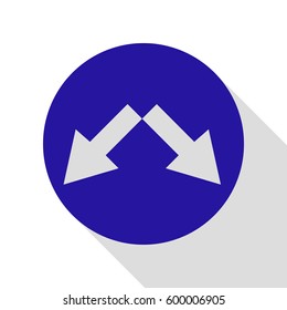 Road signs illustration. Vector. Blue icon with flat style shadow path on white background.