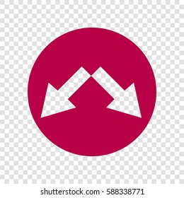 Road signs illustration. Vector. Bordo icon on transparent background.