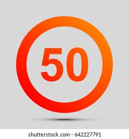 Road signs illustration. Vector. Orange, red-yellow icon with shadow on gray background.