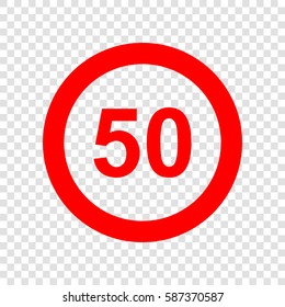 Road signs illustration. Vector. Red icon on transparent background.