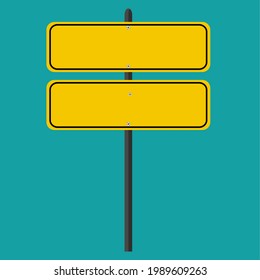 Señales de carretera aisladas en el fondo. Signo de camino amarillo. ilustración vectorial