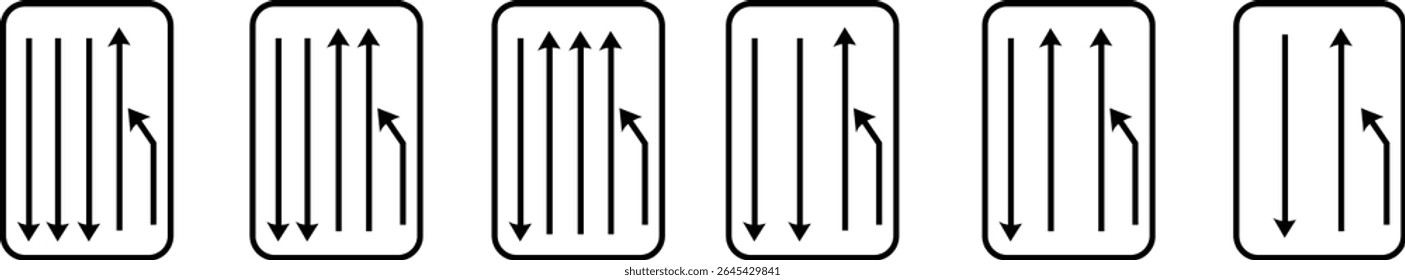 Road Signs Mandatory Series indicating with line art icon set, Regulatory, warning, restricted area symbols and guide character signs vector, for graphic and web design. traffic road signs and warning