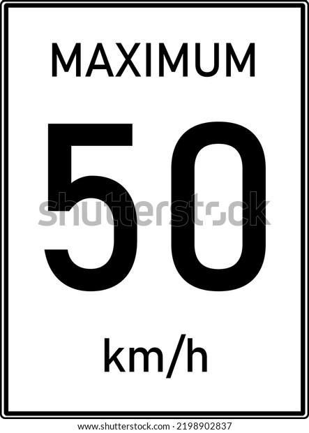 Road signs. Maximum speed limit on the road.\
British Columbia. Vector\
image.