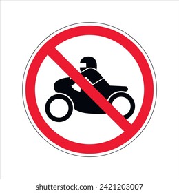 Road signs. Motorcycles are prohibited. Vector illustration.