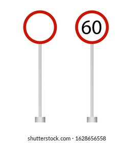 Road signs on white background. Vector illustration in trendy flat style. ESP 10.