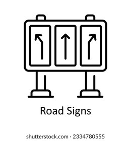 Road Signs Outline Icon Design illustration. Map and Navigation Symbol on White background EPS 10 File