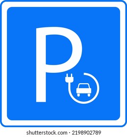 Road Signs Parking Charging Car Batteries Stock Vector (Royalty Free ...