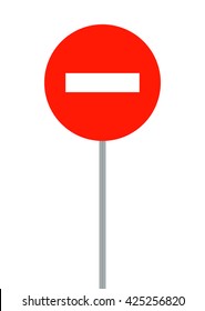 Road signs. It is prohibited to enter vehicles. Vector Illustration. EPS10