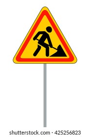 Road Signs. Roadworks. Vector Illustration On White. EPS10