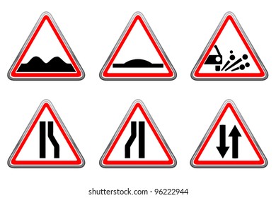 Road Signs Set Raster Version Vector: ภาพประกอบสต็อก 116508601 ...