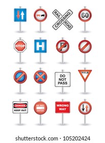 road signs set