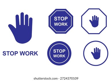 Verkehrsschilder, Stoppschild, Handstoppschild Symbol Logo flaches Vektordesign