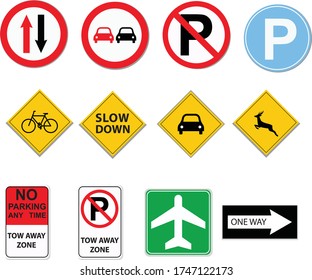 Road Signs Street Signs Illustration Stock Vector (Royalty Free ...