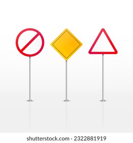 Road signs template isolated. Vector road signs
