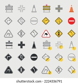 señales de tráfico vectores de iconos de tráfico