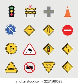 road signs traffic vector icon 