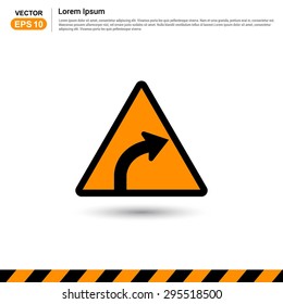 Road signs. Turn Right - Orange Traffic sign icon