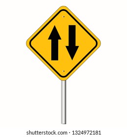 Road Signs Two Way Street Vector Stock Vector (Royalty Free) 1324972181 ...