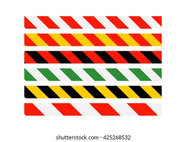 Road signs. Types of multi-colored warning bands. Vector Illustration. EPS10