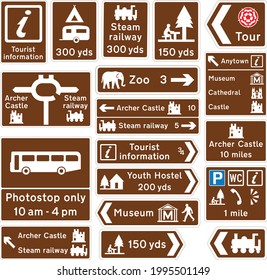 Road signs in the United Kingdom, Tourist Destinations.